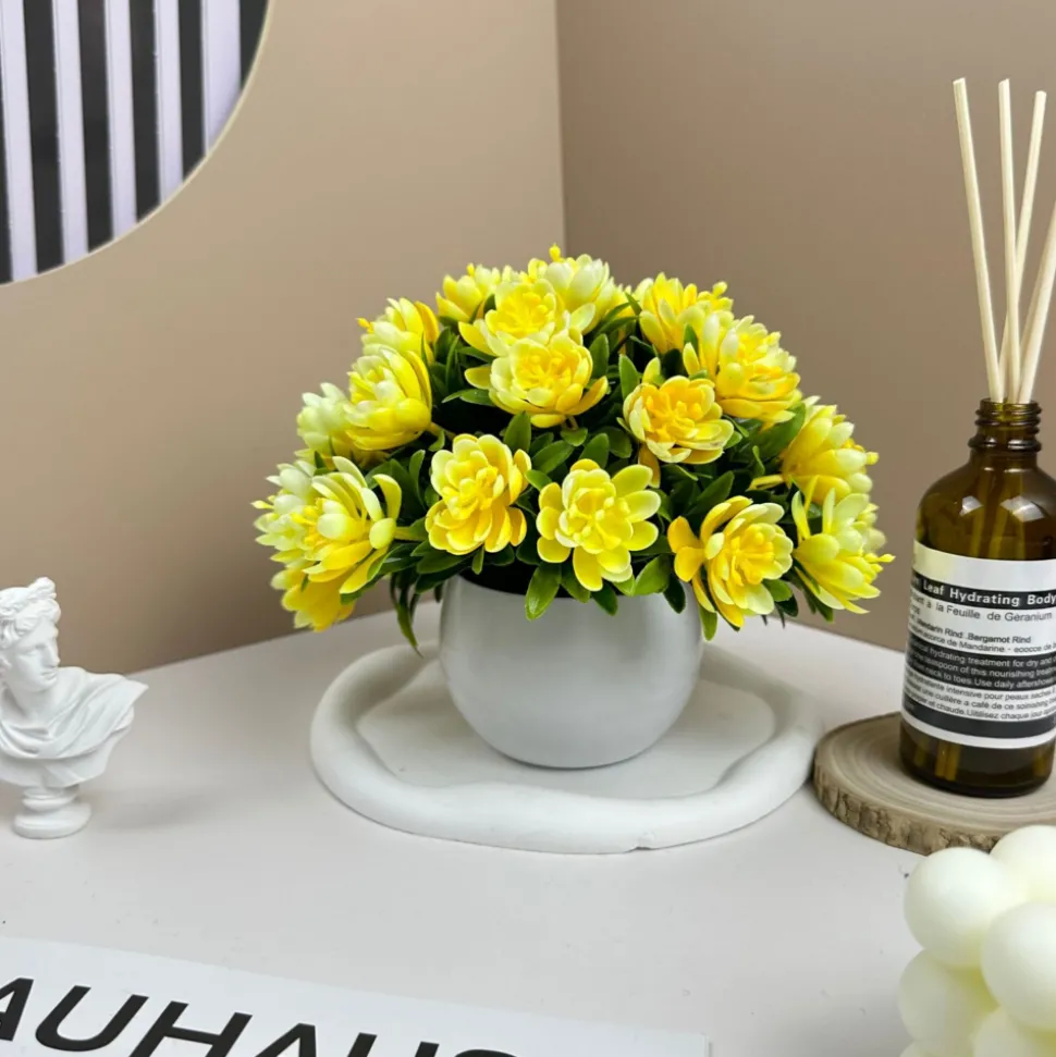 DOWNYPAWS - Décoration florale artificielle ins fashion jaune