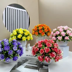 DOWNYPAWS - Décoration florale artificielle ins fashion jaune