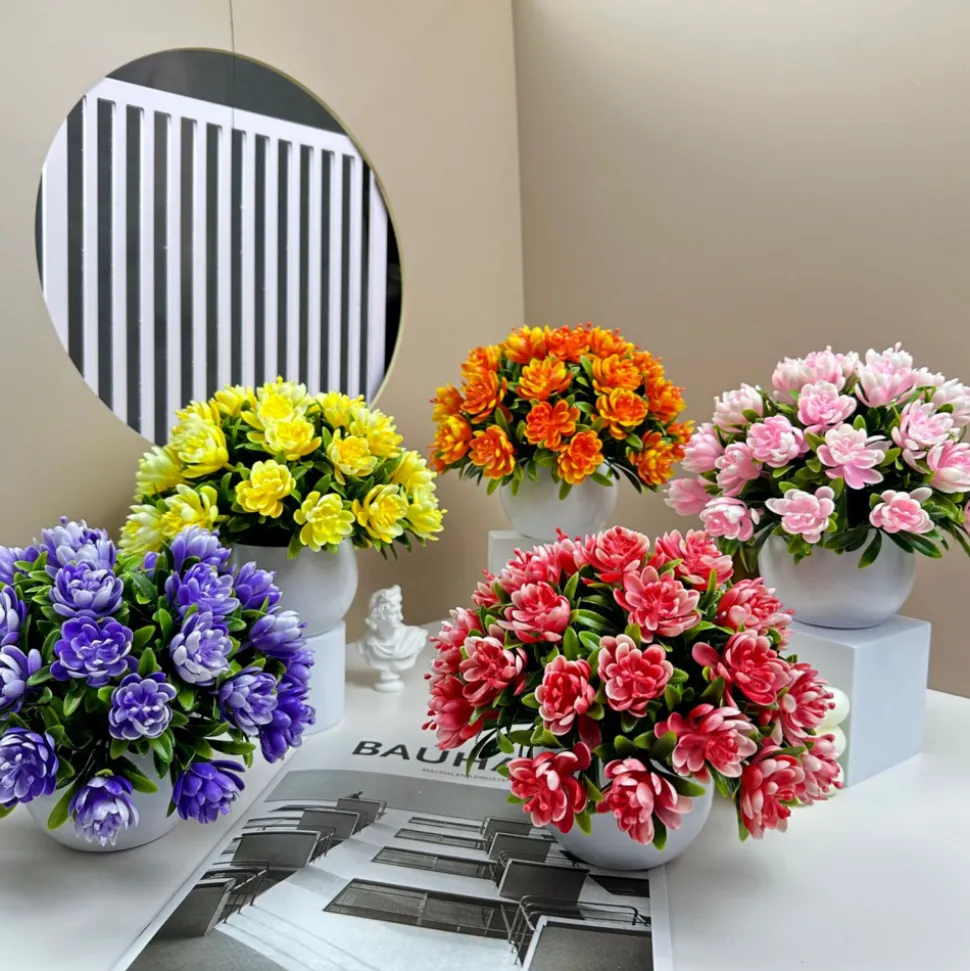 DOWNYPAWS - Décoration florale artificielle ins fashion jaune