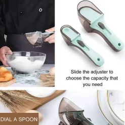 DOWNYPAWS - Ensemble de 2 cuillères à mesurer réglables en plastique - nouvelle tendance gadgets de cuisine à succès de la boutique en ligne