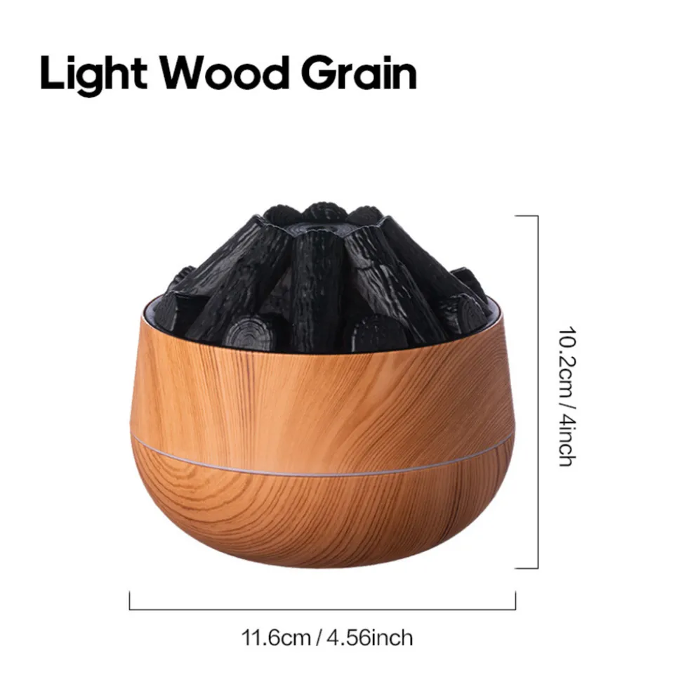 DOWNYPAWS - Humidificateur - diffuseur d'arômes à charbon de feu simulé (300ml, 2.2w)