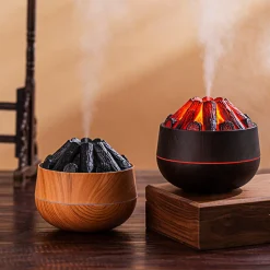 DOWNYPAWS - Humidificateur - diffuseur d'arômes à charbon de feu simulé (300ml, 2.2w)