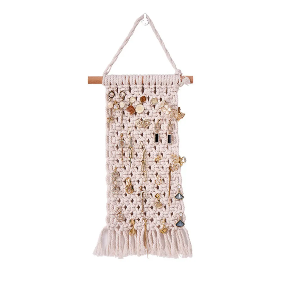 DOWNYPAWS - Tapis mural en coton pour rangement de bijoux (35*20 cm) style boheme