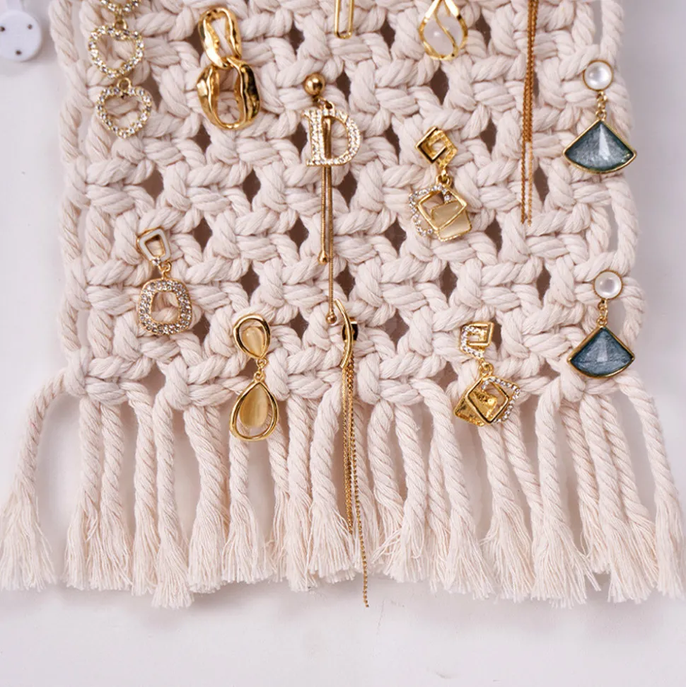 DOWNYPAWS - Tapis mural en coton pour rangement de bijoux (35*20 cm) style boheme