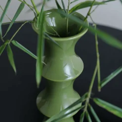 DOWNYPAWS - Vase décoratif en céramique en forme de bambou vert