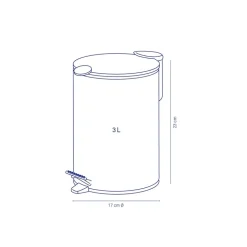 DR BECKMANN - Kela line poubelle à pédale 3l - 23615