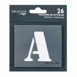 DRAEGER - 26 pochoirs lettres alphabet - 9 cm