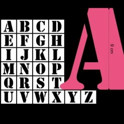 DRAEGER - 26 pochoirs lettres alphabet - 9 cm