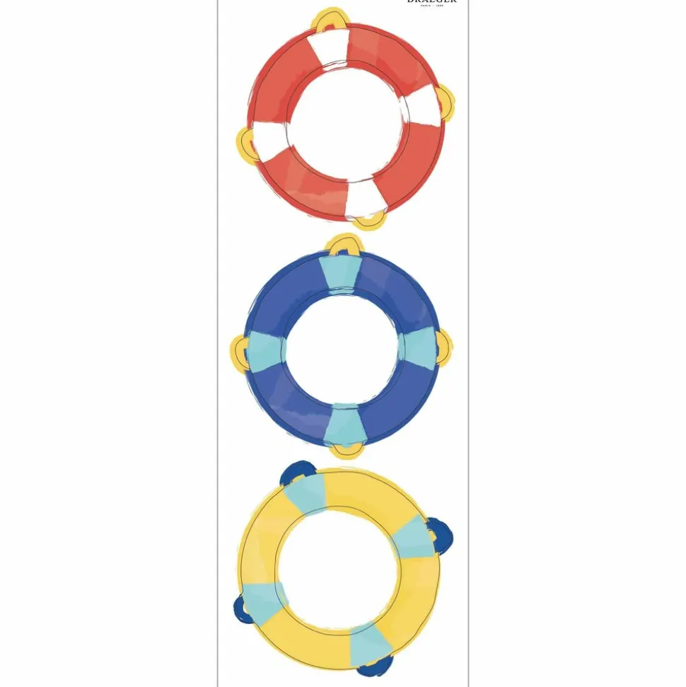 DRAEGER - Sticker mural - bouée, ancre marine et boussole