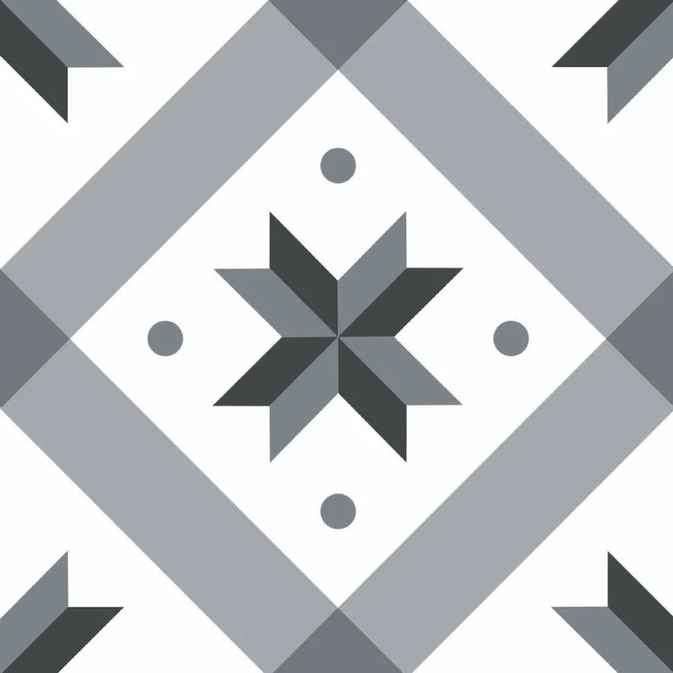 DRAEGER - Stickers carrelage 15 x 15 cm - étoile grise