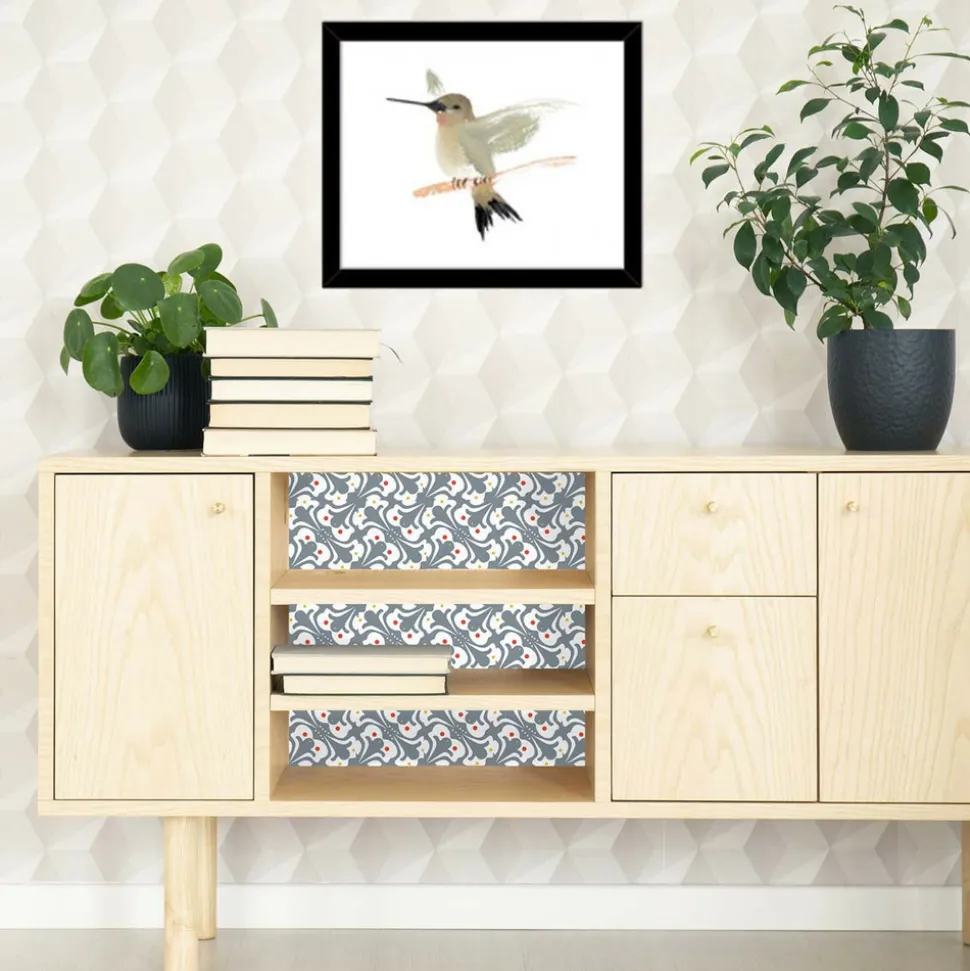 DRAEGER - Stickers carrelage 15 x 15 cm - motif gris et blanc