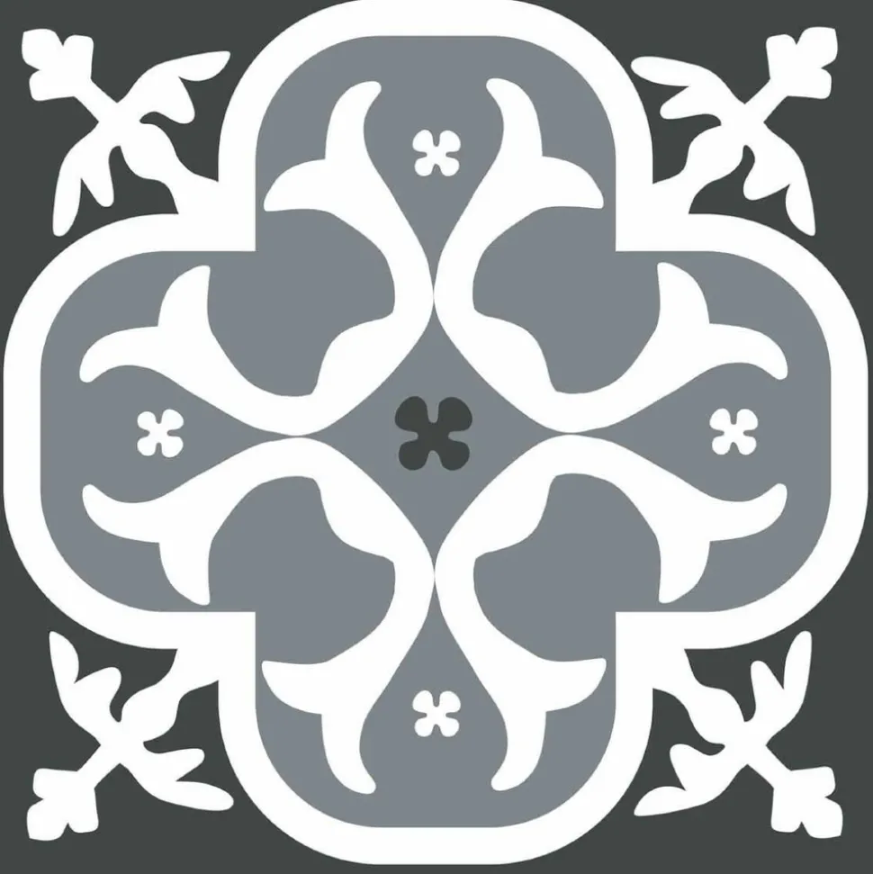 DRAEGER - Stickers carrelage 15 x 15 cm - lys noir