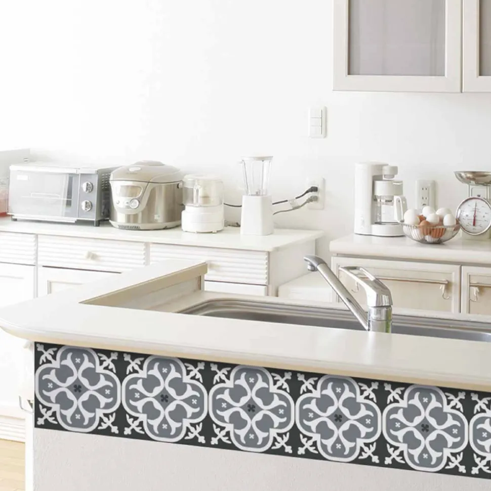 DRAEGER - Stickers carrelage 15 x 15 cm - lys noir