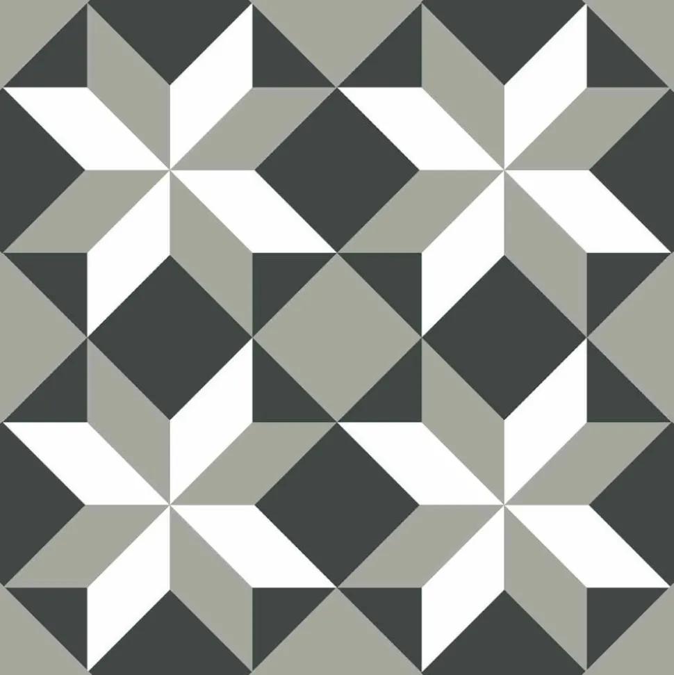 DRAEGER - Stickers carrelage 15 x 15 cm - étoiles géométriques