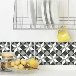 DRAEGER - Stickers carrelage 15 x 15 cm - étoiles géométriques