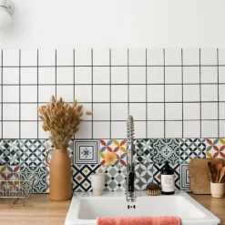 DRAEGER - Stickers carrelage 15 x 15 cm - étoiles géométriques