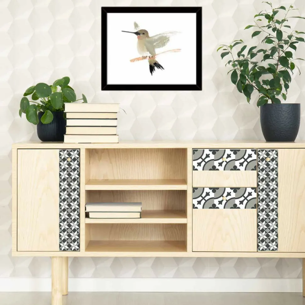 DRAEGER - Stickers carrelage 15 x 15 cm - étoiles géométriques