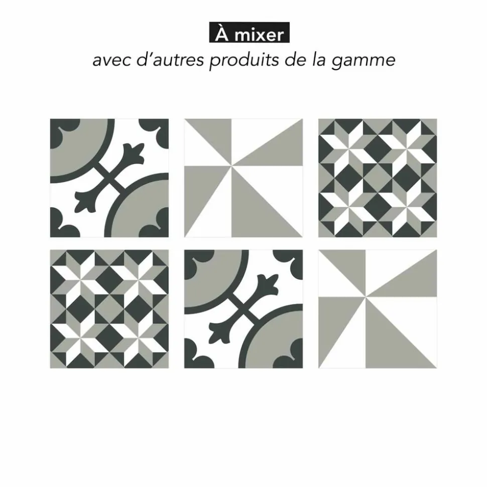 DRAEGER - Stickers carrelage 15 x 15 cm - étoiles géométriques