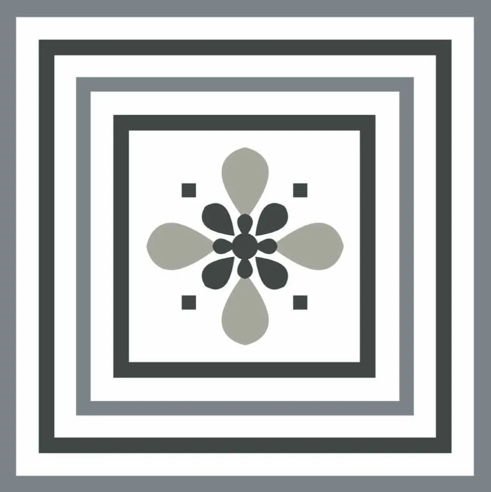 DRAEGER - Stickers carrelage 15 x 15 cm - fleur de lys graphique