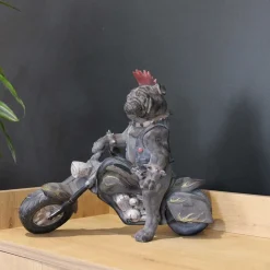 DRIMMER - Statuette animal motard en polyrésine chien