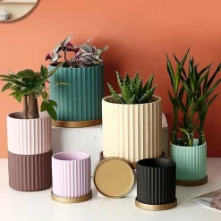 DTOPBUYAGE - Pot de fleur en céramique avec drainage