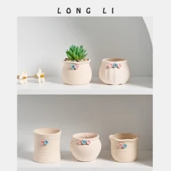 DTOPBUYAGE - Pot de fleurs succulentes en céramique