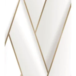 DUTCH WALLCOVERINGS - Papier peint geometric blanc et doré