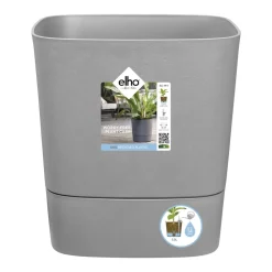 ELHO - Pot Greensense Aqua Care ciment carré, à reservoir d'eau - L.30cm