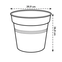 ELHO - Pot Provence en plastique, noir Ø 40 cm