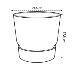 ELHO - Pot rond Greenville en polypropylène noir - D.30 cm