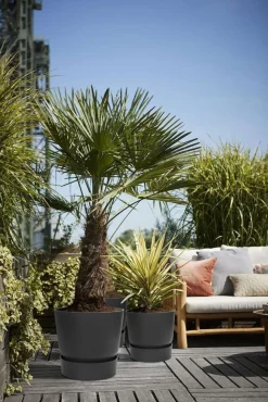 ELHO - Pot rond Greenville en polypropylène noir - D.30 cm