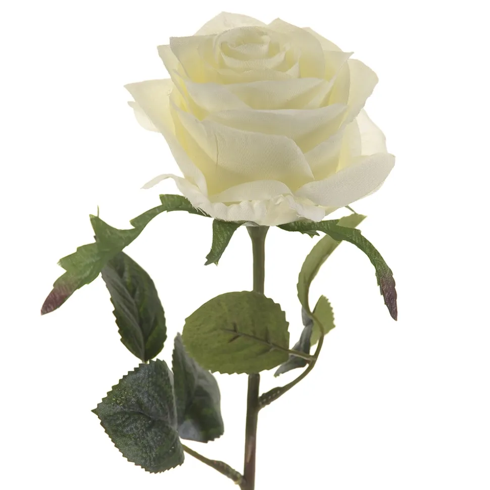 EMERALD - Tige Rose Simone artificielle, blanche H. 45 cm