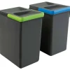 EMUCA - Bacs de tri pour tiroir de cuisine recycle 2 bacs de 7 litres