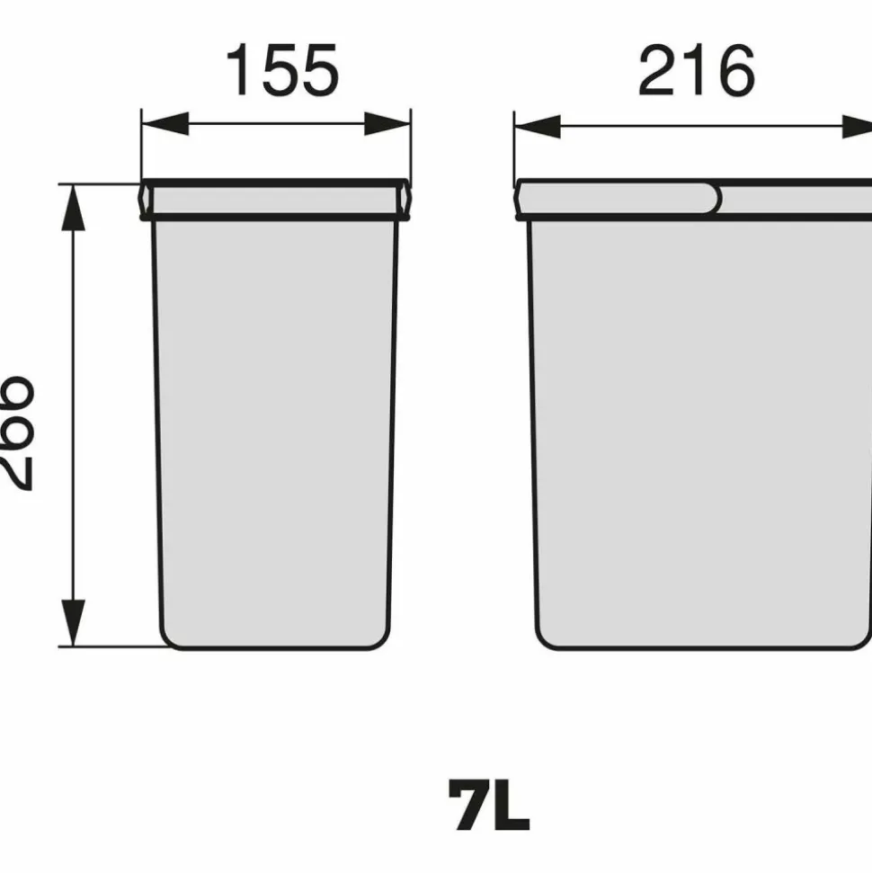 EMUCA - Bacs de tri pour tiroir de cuisine recycle 2 bacs de 7 litres