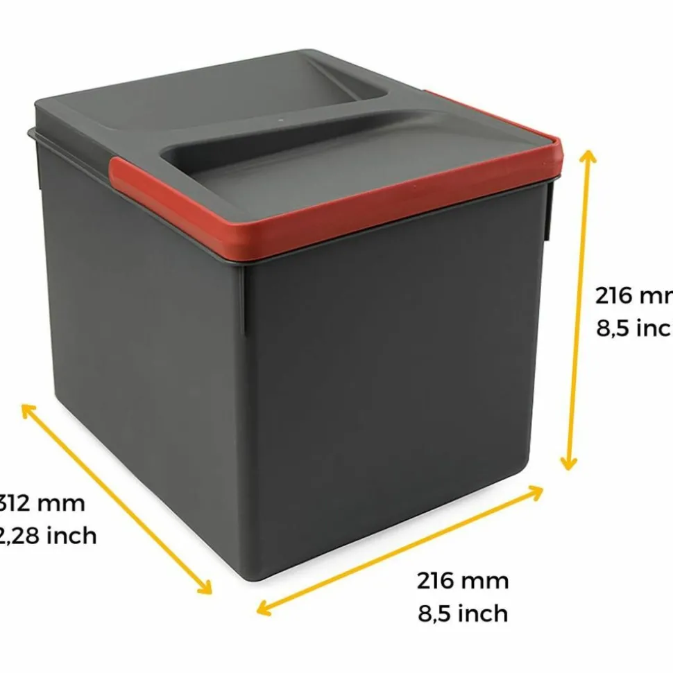 EMUCA - Bacs de tri pour tiroir de cuisine recycle 1 bac de 12 litres