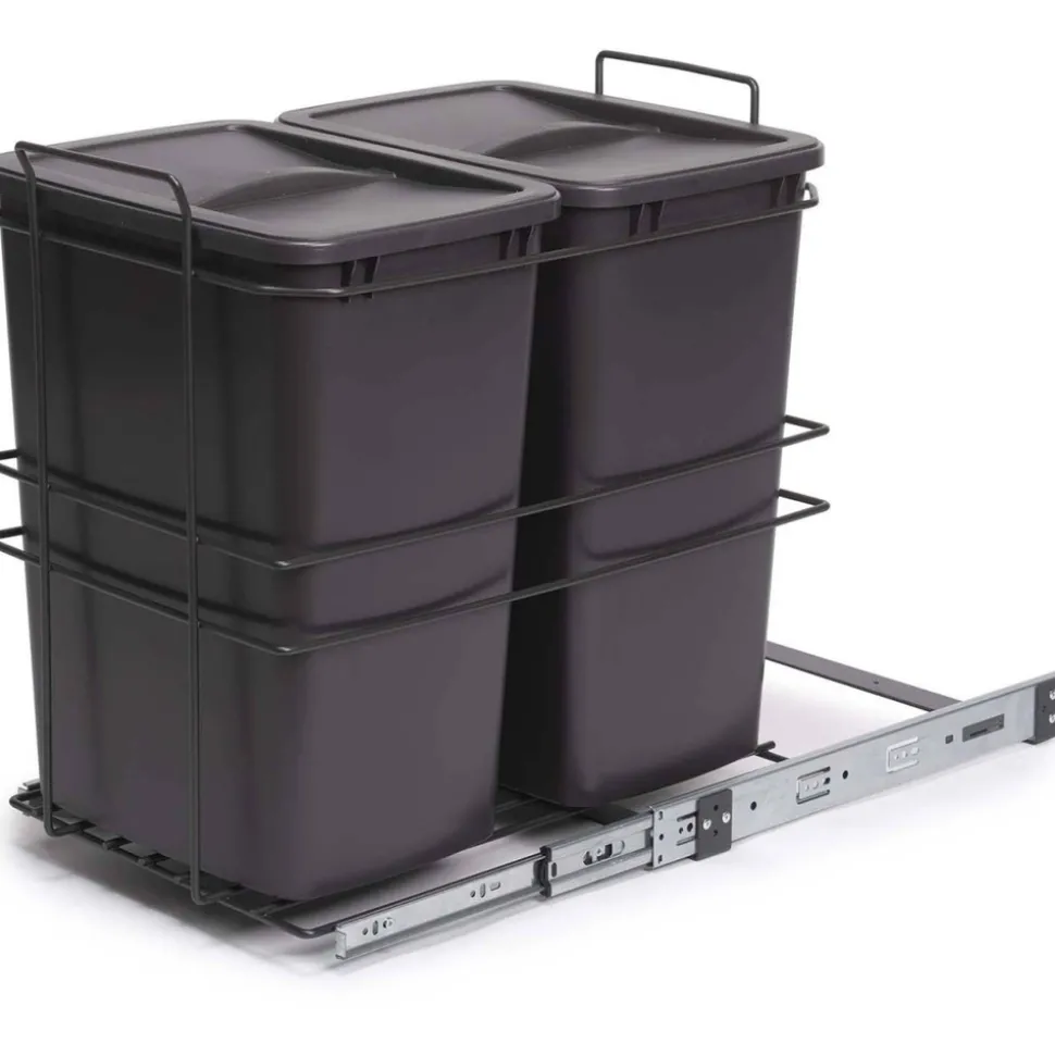 EMUCA - Poubelle de recyclage 2 bacs de 35 l recycle