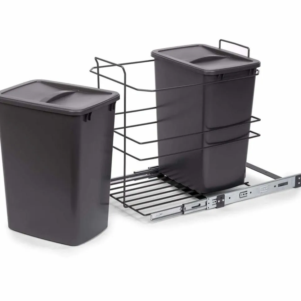 EMUCA - Poubelle de recyclage 2 bacs de 35 l recycle