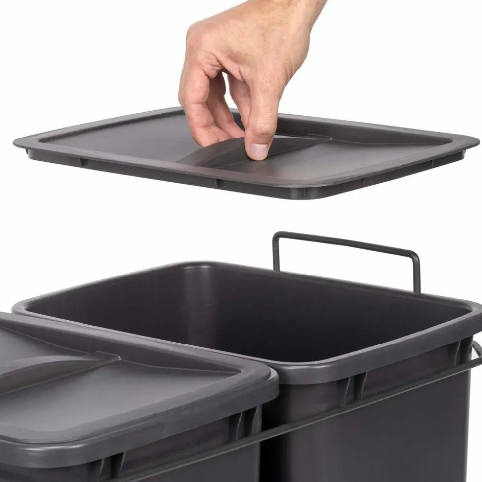 EMUCA - Poubelle de recyclage 2 bacs de 35 l recycle