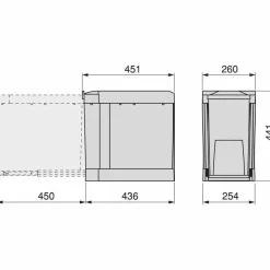EMUCA - Poubelle fixation inférieure et extraction automatique 30 l