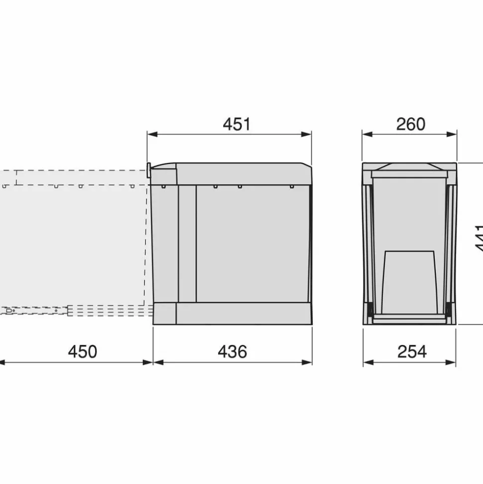 EMUCA - Poubelle fixation inférieure et extraction automatique 30 l