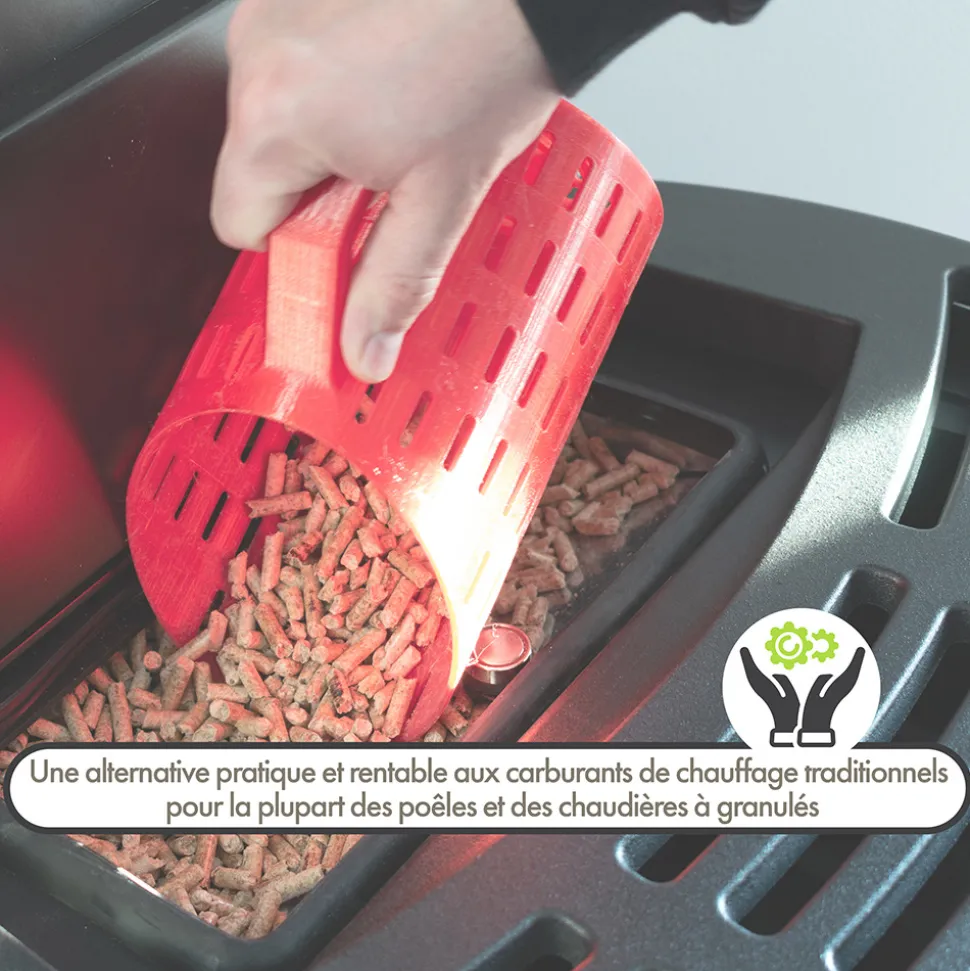 ENERVER - Wood pellets - granulés de bois 53 sacs 15 kg - haute qualité et haute performance technique - combustion propre et ecologique -