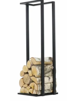 FARM COOK - Range bûches dine en acier noir-40x25x120 cm-40 --