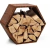 FARM COOK - Range bûches hexagonal modulable harena en acier rouillé