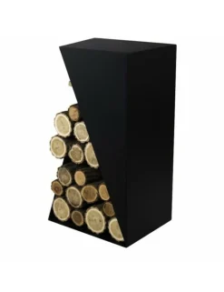 FARM COOK - Range bûches rectangulaire jey en acier noir 45x30x80 cm