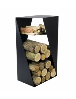 FARM COOK - Range bûches rectangulaire jumbo en acier noir 45x30x80 cm