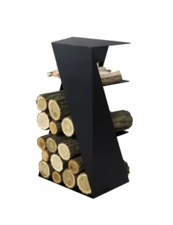 FARM COOK - Range bûches rectangulaire jumbo en acier noir 45x30x80 cm