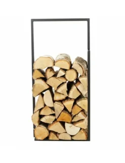 FARM COOK - Range bûches soa en acier noir-50x20x90 cm-50 --