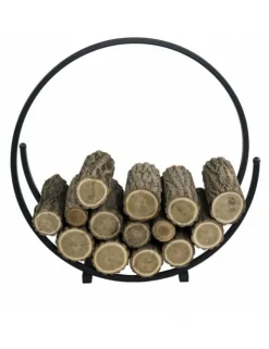 FARM COOK - Range-bûches rond spiral en acier noir 80 cm
