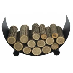 FARM MDLT - Porte bûches demi-lune turyn en acier noir 80cm