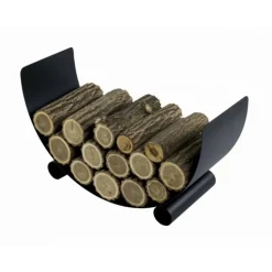 FARM MDLT - Porte bûches demi-lune turyn en acier noir 80cm